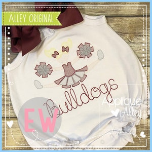 Scratchy High Flying Cheerleader for Embroidery Digital Design  - Quick Stitch  AAEW