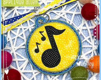 Bag Tag Music Note - Diseño digital para usar con máquina de bordar - SKUAAEH