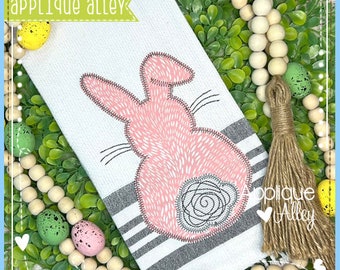 Zig Zag Scribble Tail Bunny Back - Quick Stitch - Embroidery Digital Design for Boys and Girls - SKU 7959AAEH