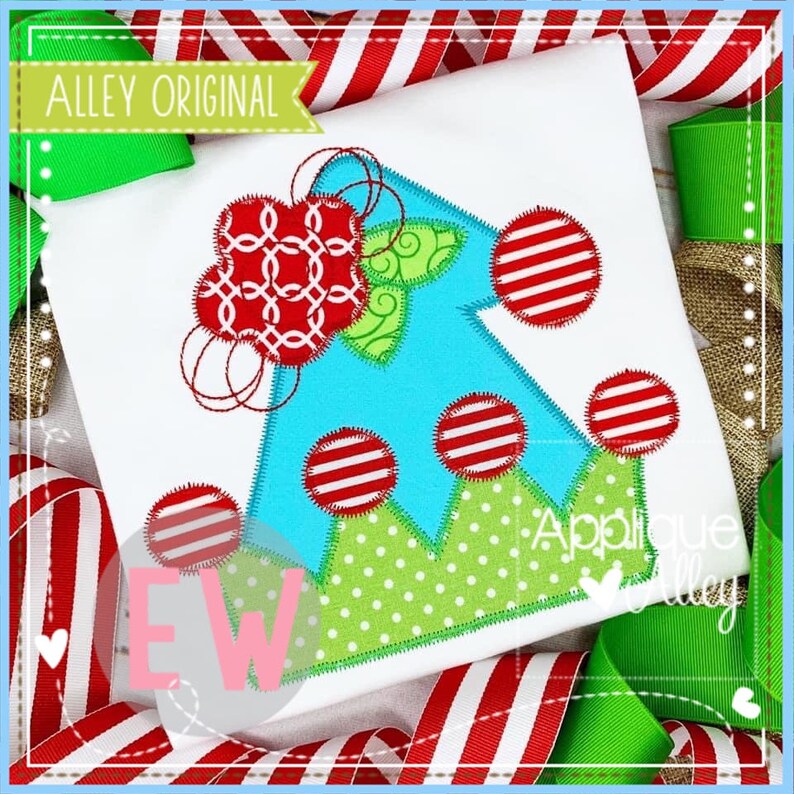 Zig Zag Floral Elf Hat DIGITAL Applique Embroidery Design 5156AAEW
