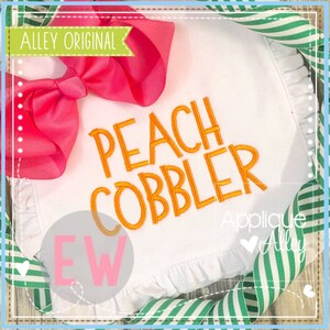Peach Cobbler Satin Stitch  _ Quick Stitch -Applique Embroidery Digital Design for Boys and Girls