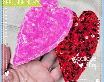 Corazones divididos con puntada de granja: archivos digitales para máquinas de apliques y bordados con descarga instantánea - SKU8440AAEH