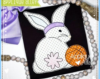 Vintage Basketball Shy Bunny Back - Quick Stitch - Embroidery Digital Design for Boys and Girls - SKU 7960AAEH