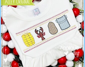 Framed Scratchy Crawfish Boil- Digital Design for use with Embroidery Machine - SKU AAEH