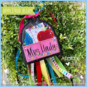 In the Hoop Bag Tag School Days With Nameplate - Digital Embroidery/ Applique Design - SKUAAEH8794