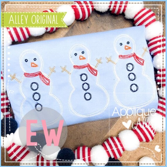 Sketchy Snowman Trio Embroidery File AAEW Digital Files For.