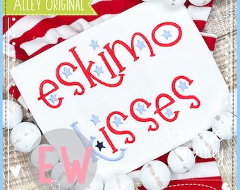 Eskimo Kisses Stars Font - Satin Embroidery Digital Design - SKU7249AAEW