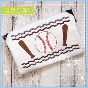 Faux Smock Baseball mit Fledermäusen Stickerei Digital Design