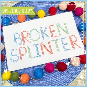AA Broken Splinter Font Design  - Digital Embroidery Design - SKU 7256AAEH