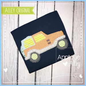 Vintage Just The Rugged Truck Off Road Transportation Applique Embroidery Digital Design