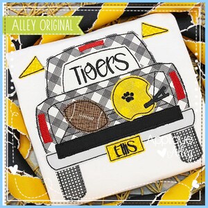 Vintage Truck Tailgate Football - Machine Embroidery Design - SKU AAEH