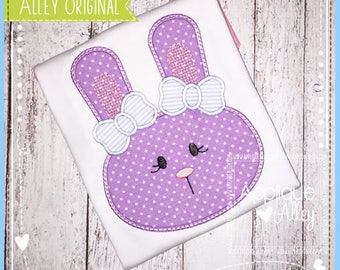 Simple Bunny Face Girl Applique Embroidery Digital Design