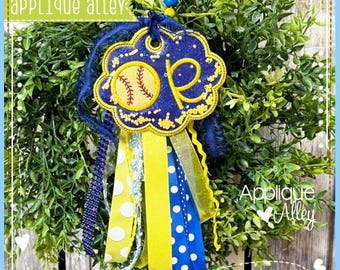In the Hoop Scallop Oval Baseball/ Softball - Digital Embroidery/ Applique Design - SKUAAEH8780
