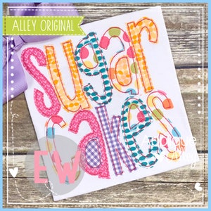 Sugar Cakes Vintage Applique Font - Sketch - Quick Stitch - Embroidery Digital Design for Boys and Girls