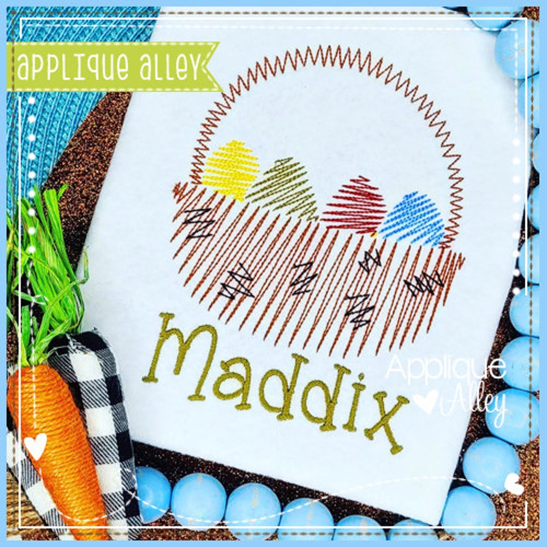 Scribbled Easter Basket - Quick Stitch - Embroidery Digital Design for ...