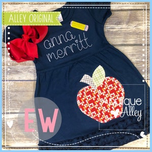 Scribbly Apple Applique- Embroidery Digital Design- Quick Stitch