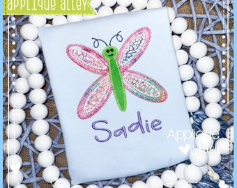 Zig Zag Zippy Dragonfly  - Quick Stitch - Embroidery Digital Design for Boys and Girls - SKU AAEH7982