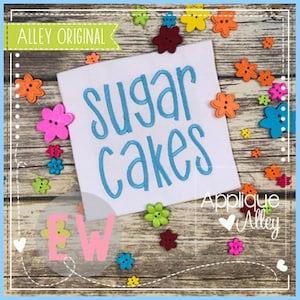 Sugar Cakes Font Satin Embroidery Digital Design for Boys and Girls