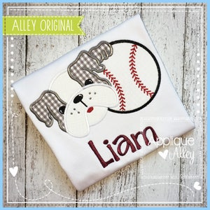 Bulldog Baseball Applique Embroidery Digital Design