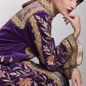 renaissance dress XL, heavy beading dress, heavily beaded dress, royal evening dress, XL formal gown, ornate evening gown, purple velvet XL
