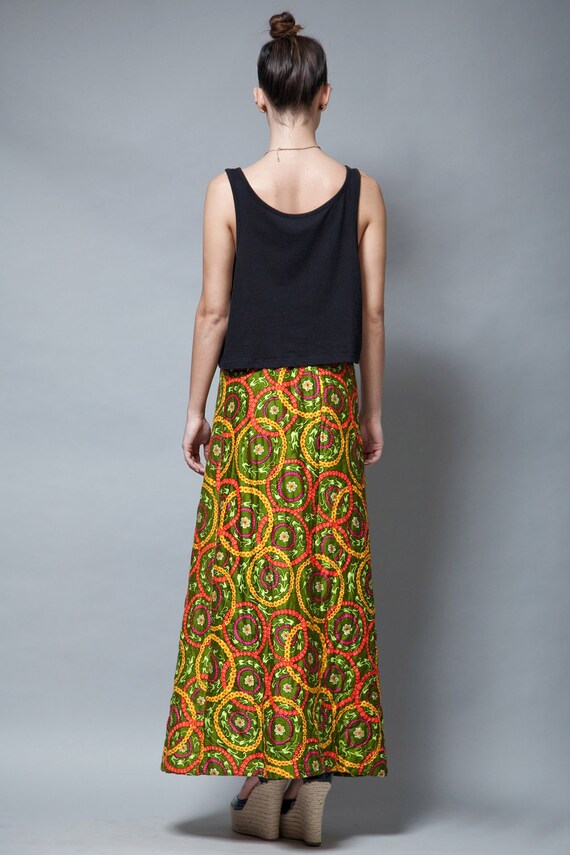 quilted maxi skirt vintage 70s quilt boho floral … - image 4