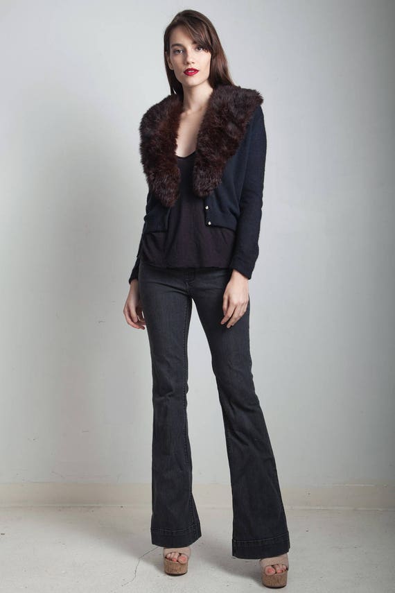 top with fur collar