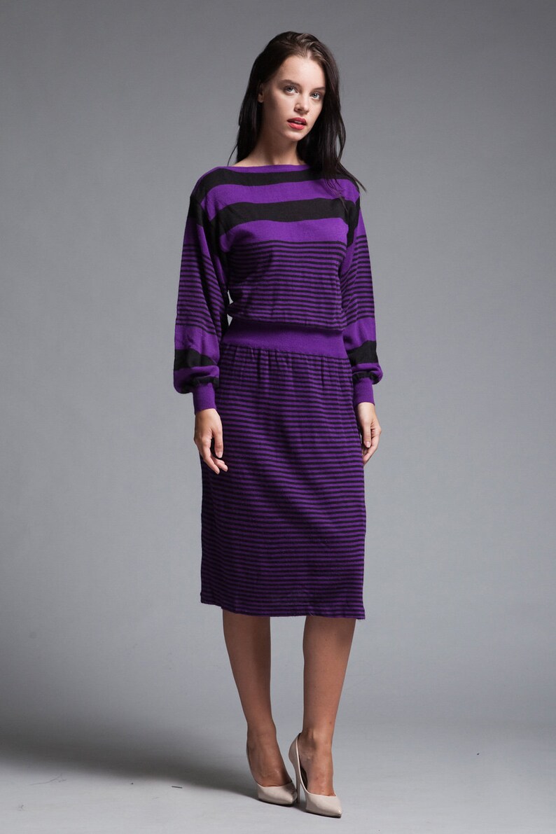 long purple sweater dress