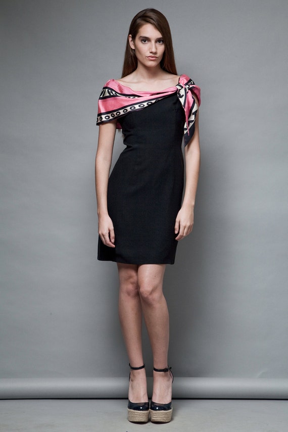 scarf dress, mini dress, little black dress / vin… - image 1