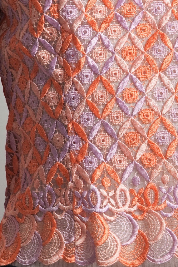 vintage 60s sleeveless lace top purple orange EXT… - image 5