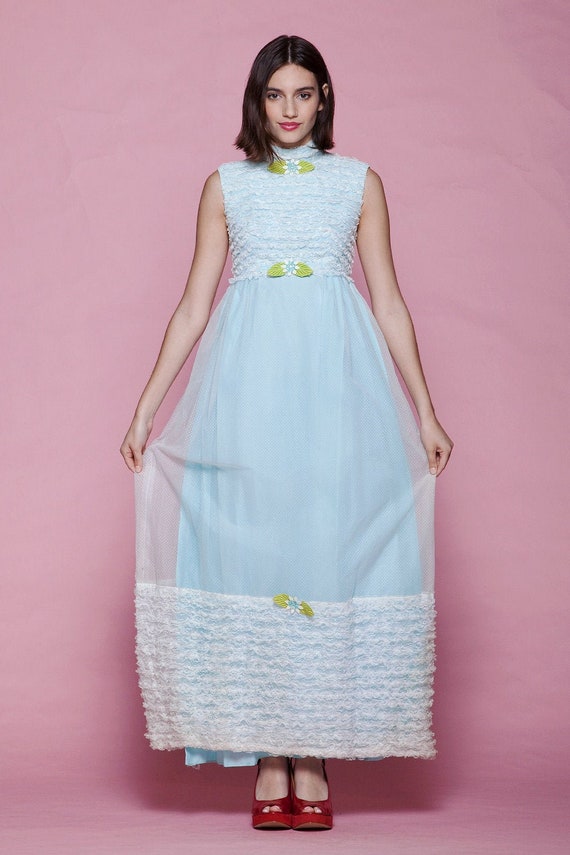 embroidered swiss dot maxi dress Swiss Dot Puff Sleeve Dress XL main image 1