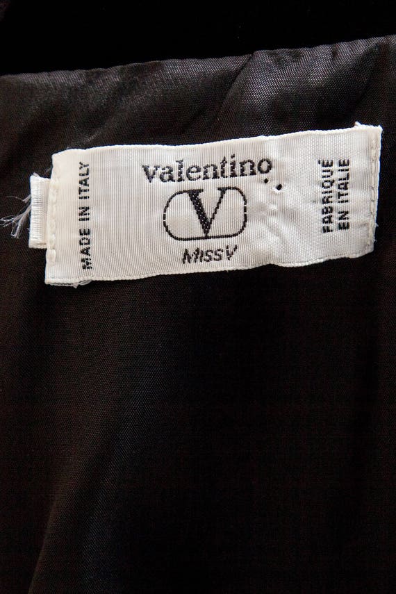 vintage 80s Valentino party dress black velvet lo… - image 6