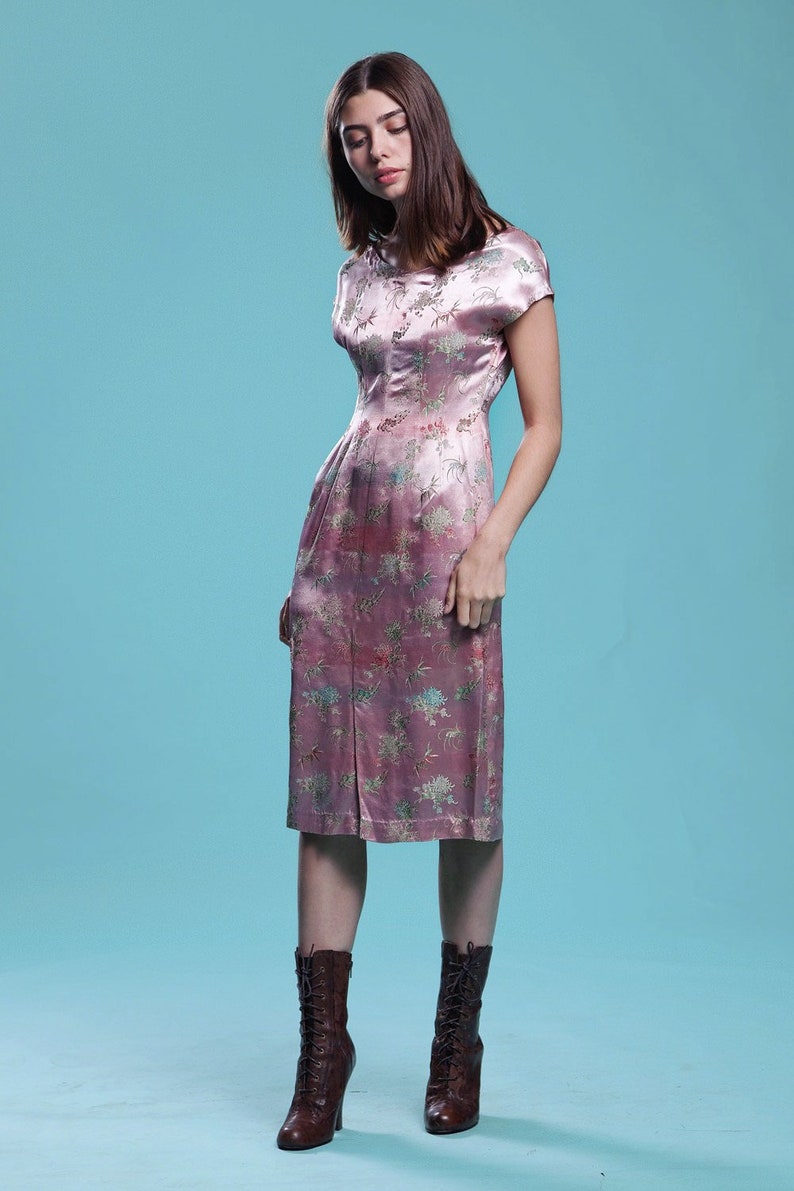 Satin Cheongsam Dress