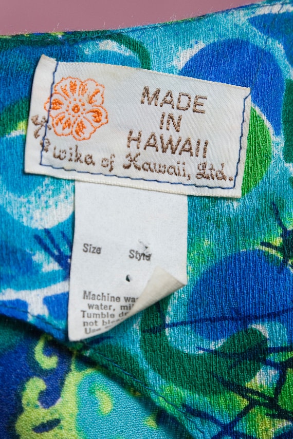 Hawaiian maxi dress blue cotton print sleeveless … - image 10