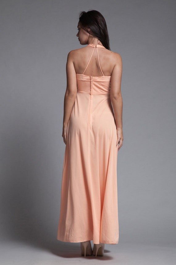 halter maxi dress empire pleated bust open back p… - image 7