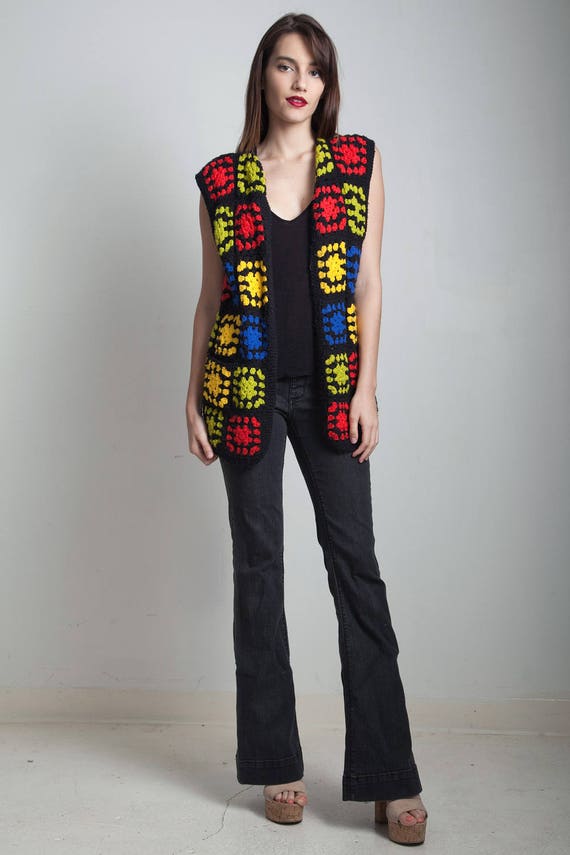 crochet vest, knitted vest, long tunic vest, boho… - image 2