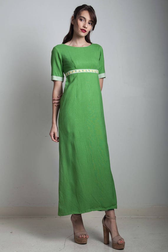 empire maxi dress with sleeves
