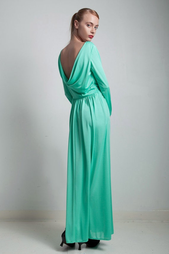 green evening maxi dress