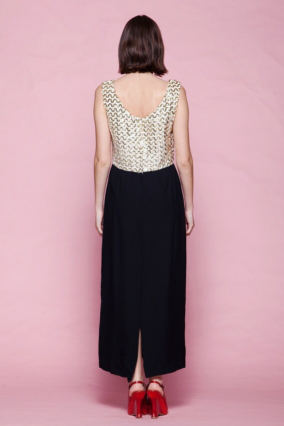 sequined evening dress formal gown black gold sle… - image 7