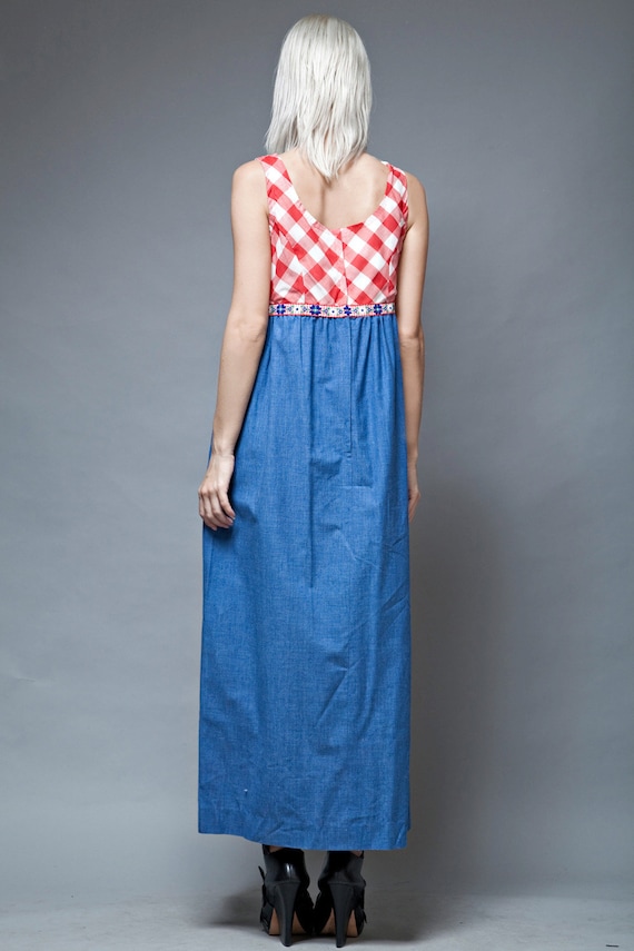 gingham maxi dress, red white blue, gingham plaid… - image 5