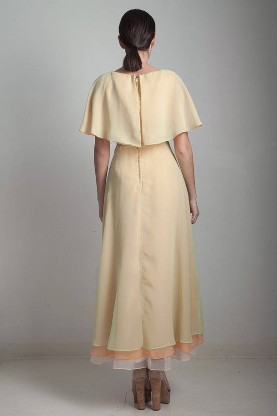 sheer layered cape dress vintage 70s ethereal boho bo - Gem