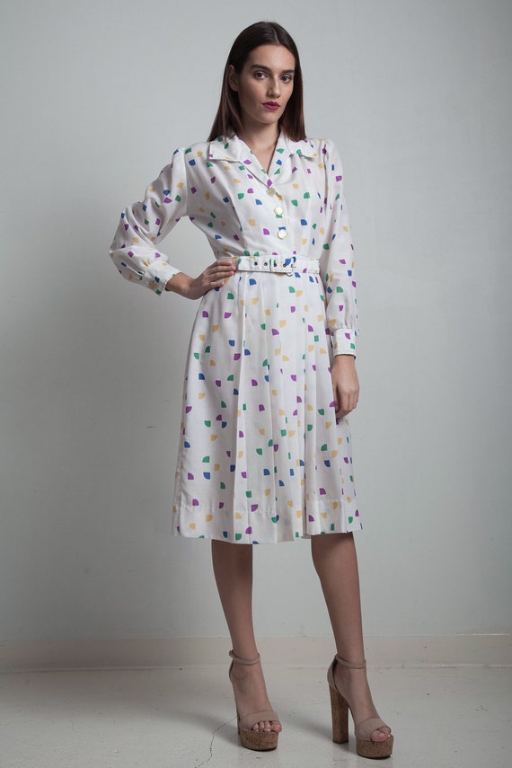 button front cotton dress Women's White Linen button up dress-cotton S