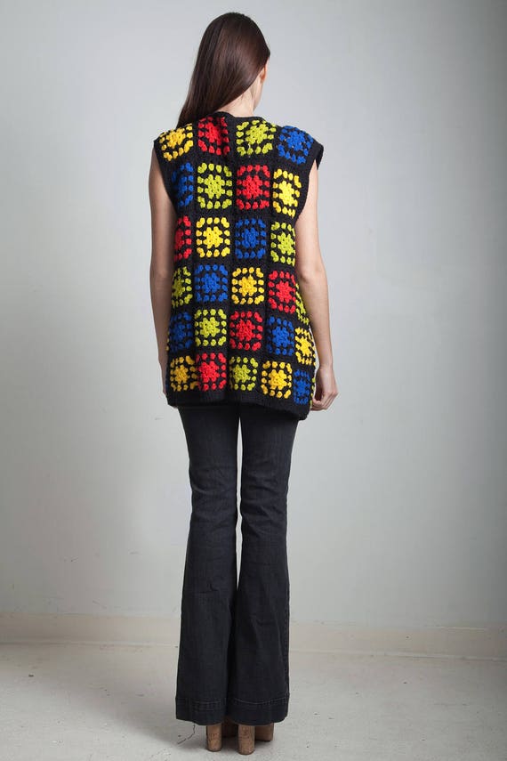 crochet vest, knitted vest, long tunic vest, boho… - image 4