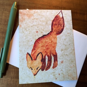 watercolor greeting card, woodlands card, fox greeting card, blank all occasions card