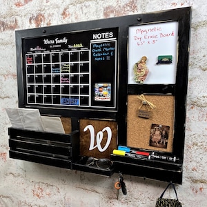 All-in-One, MAGNETIC, Liquid Chalk/Dry Erase Calendar, Cork Board, Dry Erase Board, Kitchen Organizer, Message Board, Command Center Bild 3