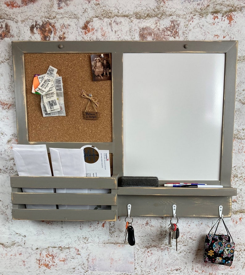 Dry Erase Cork Board Kitchen Organizer Bulletin Board Key Etsy
