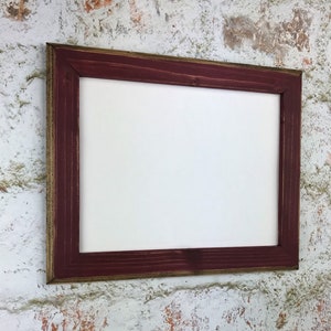 11 x 14 Inch Picture Frame With Routed Edges, Rustic Home Décor, Wooden Frames, Rustic Wood Frame, Your Color and Finish Choice, Maroon