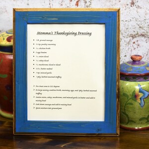 8 x 10 Wooden Picture Frame with Routed Edges, Rustic Wooden Frame, Multiple Color Choices, You Choose Your Finish, Home Décor, Blue