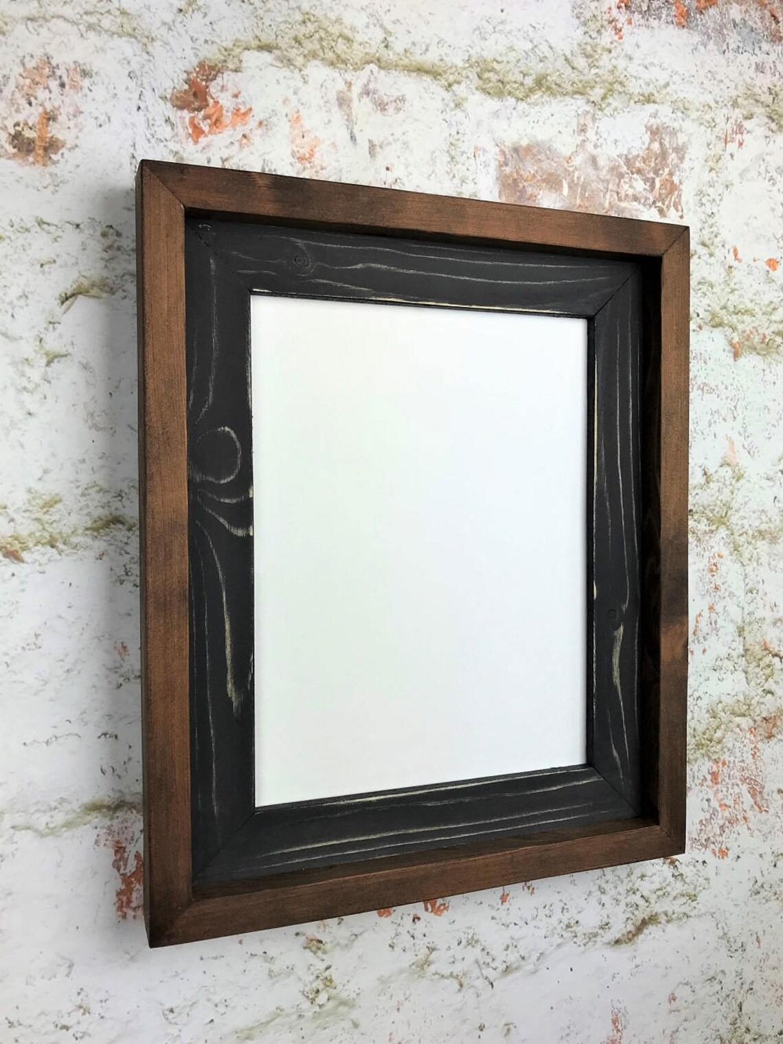 8.5 x 11 Black Weathered Picture Frame Wooden Frame Etsy