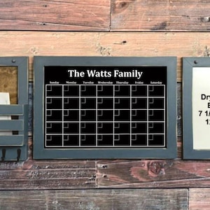 Organizer Set, Black Calendar, Choose Your Combo, Mail Holder, Chalk Board, Dry Erase Board, Cork Board, Colors, Finishes, Hooks, and Style