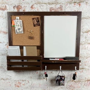 3 - Hook, Dry Erase, Cork Board, Kitchen Organizer, Bulletin Board, Key Holder - Office Organizer, Message Board, Command Center, Dorm Room